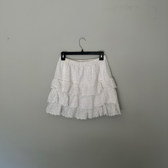 House of Harlow 1960 White Cotton Eyelet Mini Skirt - Size M - Picture 3 of 6
